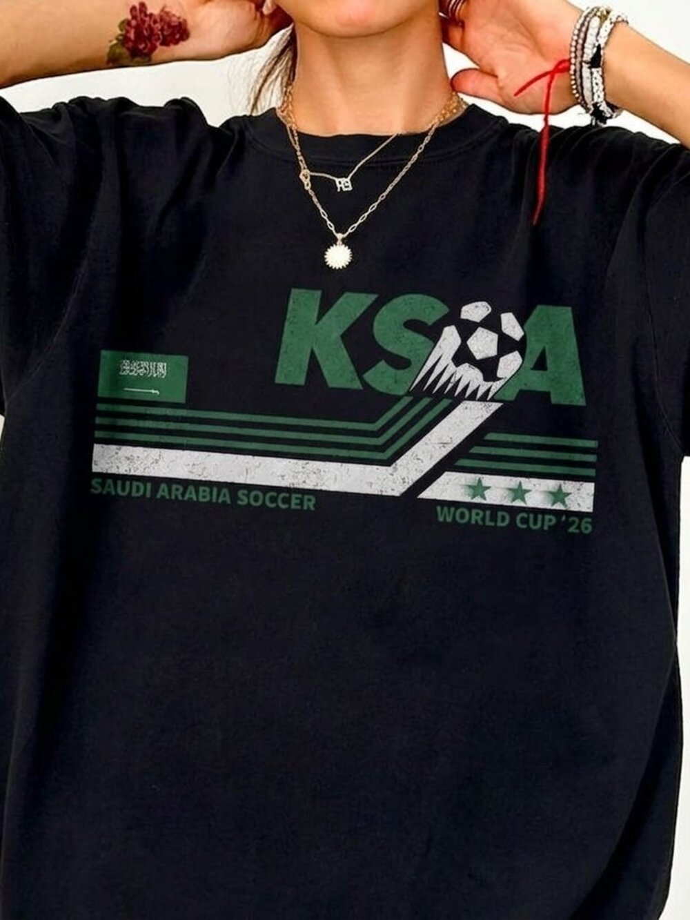 Vintage Saudi Arabia Soccer Tee, Retro Football Fan Graphic Shirt